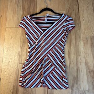 Bailey 44 Multicolor Striped V-Neck Top
